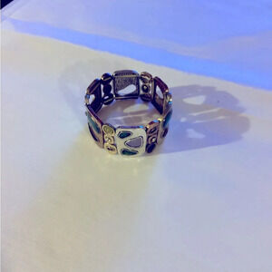 Copper and Silver Tone Stretch Bracelete